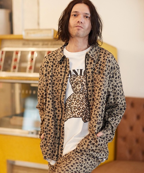 CAMBIO（カンビオ） tシャツ mt8406- レオパード×花柄ベアプリント