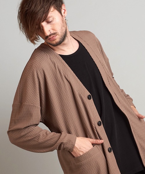 NO ID.（ノーアイディー） カーディガン 「NO ID.」Rib Long V-Neck