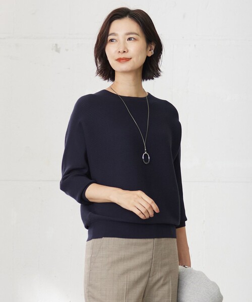 ニット セーター 「洗える」VIS/PE RIB ドルマンスリーブ ニット レディース ニット セーター 「洗える」VIS/PE RIB ドルマンスリーブ