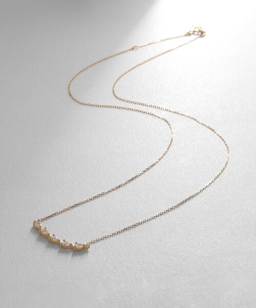 ネックレス K18ダイヤモンド ペアシェイプアーチ ネックレス レディースの画像