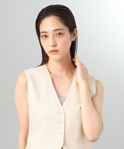 ネックレス K18ダイヤモンド ペアシェイプアーチ ネックレス レディースの画像