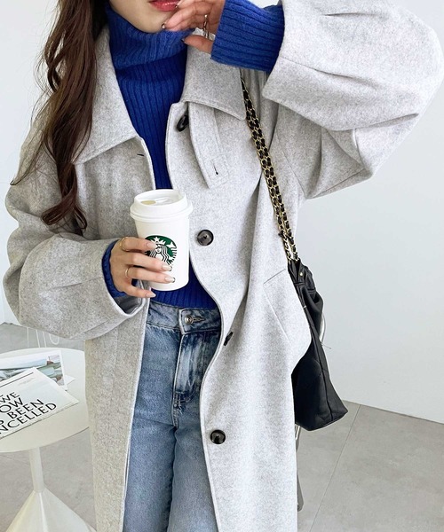GeeRA カラーフェイクウールコート　ブラック　Mサイズ GeeRA｜2WAYカラーフェイクウールコート | Rakuten Fashion(楽天