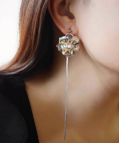 CERCA ピアス jolie minette/2way メタル フラワー デザイン