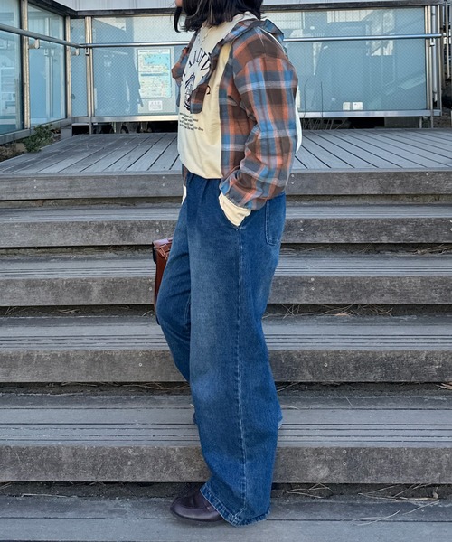 トレーナー スウェット フリルドッキングスウェット レディース kutir トレーナー スウェット チェックドッキングフリル