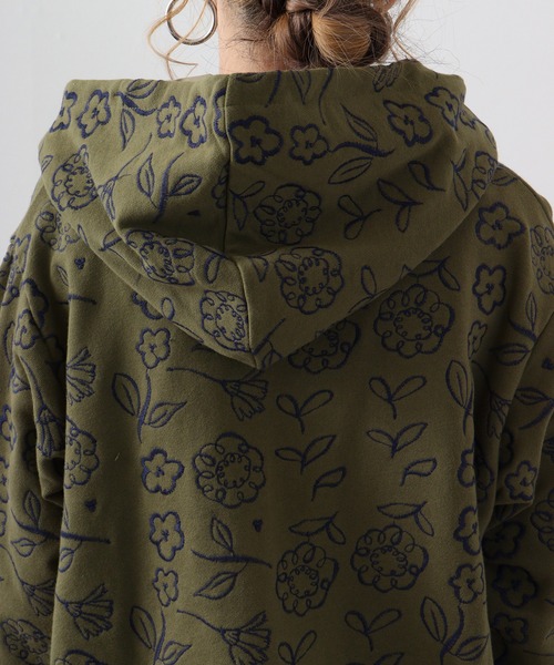 Emago パーカー EMAGO 花刺繍パーカー レディース : ZOZOTOWN