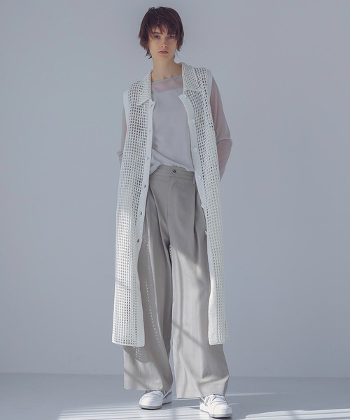 ベスト ジレ washi blend yarn mesh gilet(和紙混ヤーンメッシュジレ) レディース DRESSLAVE ベスト ジレ washi blend yarn mesh gilet(和紙混
