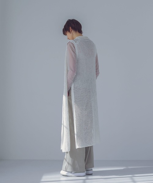 ベスト washi blend yarn mesh gilet(和紙混ヤーンメッシュジレ 