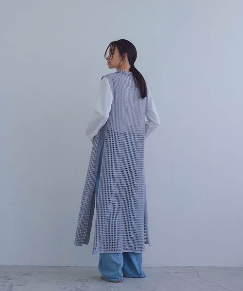 ベスト ジレ washi blend yarn mesh gilet(和紙混ヤーンメッシュジレ) レディース DRESSLAVE ベスト ジレ washi blend yarn mesh gilet(和紙混