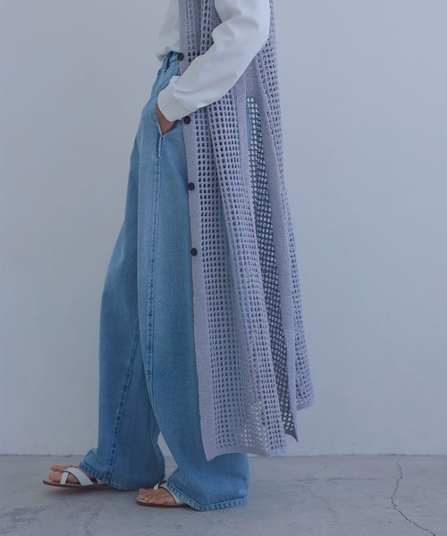 DRESSLAVE ベスト ジレ washi blend yarn mesh gilet(和紙混