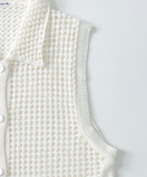 ベスト washi blend yarn mesh gilet(和紙混ヤーンメッシュジレ 