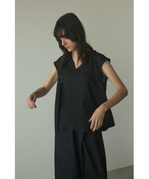 ブラックメッシュトップス BLACK BY MOUSSY tシャツ vneck mesh tops(Vネックメッシュ