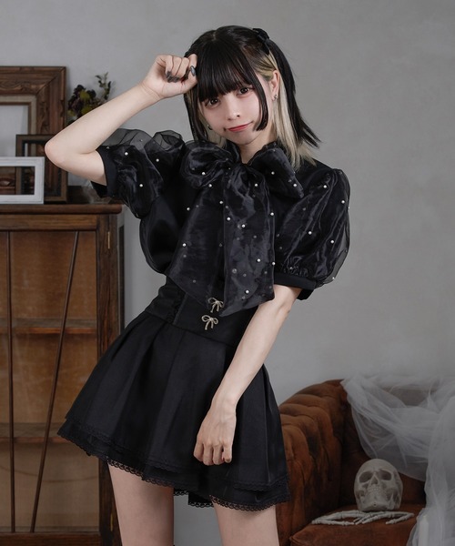 ルフィル　オーガンジーブラウス　新品　ブラック ◇オーガンジーブラウス（シャツ/ブラウス）｜LE PHIL（ルフィル
