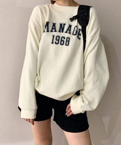 美品　deux amour カレッジロゴプリントトレーナー 美品 deux amour カレッジロゴプリントトレーナー