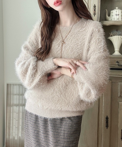 Meiru ニット セーター ラメフェザーニット レディース : ZOZOTOWN