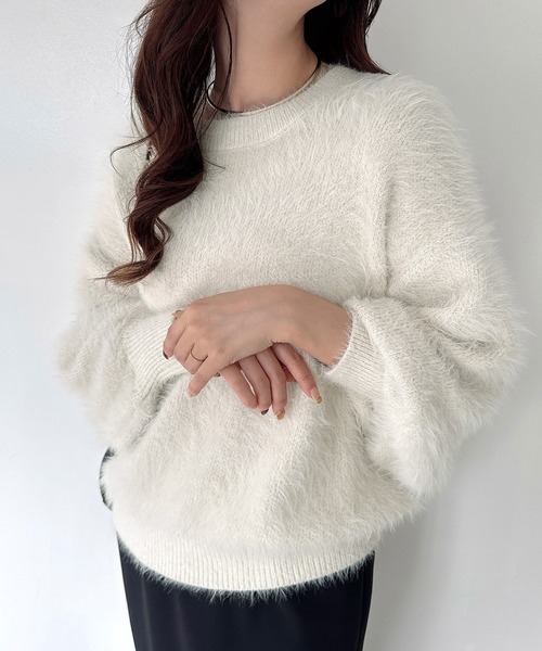 Meiru ニット セーター ラメフェザーニット レディース : ZOZOTOWN