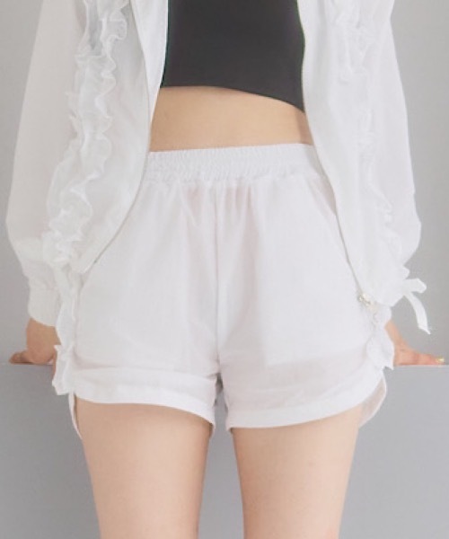 パンツ Lili36 lilLilly パンツ ナイロンフリルパンツ レディース : ZOZOTOWN