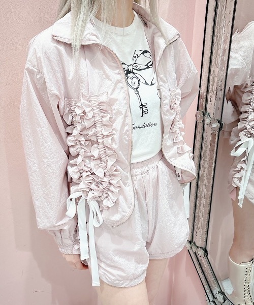 lilLilly パンツ ナイロンフリルショートパンツ レディース