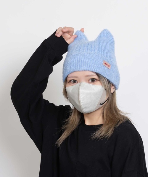 SVEC（シュベック） ニット帽 ニットキャップ 猫耳 シャギー ワッチ