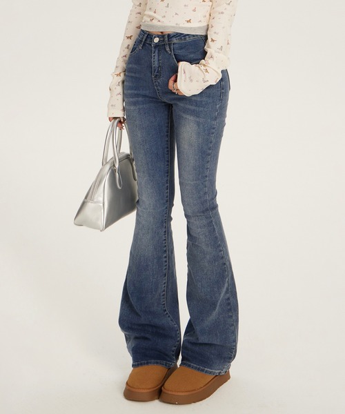 ジーンズ デニム デニムパンツ 「HOOK」for girls Y2Kウォッシュ