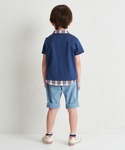 tシャツ 襟付きミキハウスチェック半袖Tシャツ...の詳細画像1