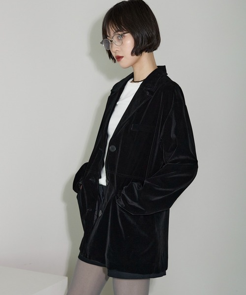 leimn ジャケット テーラードジャケット ベロアテーラードジャケット