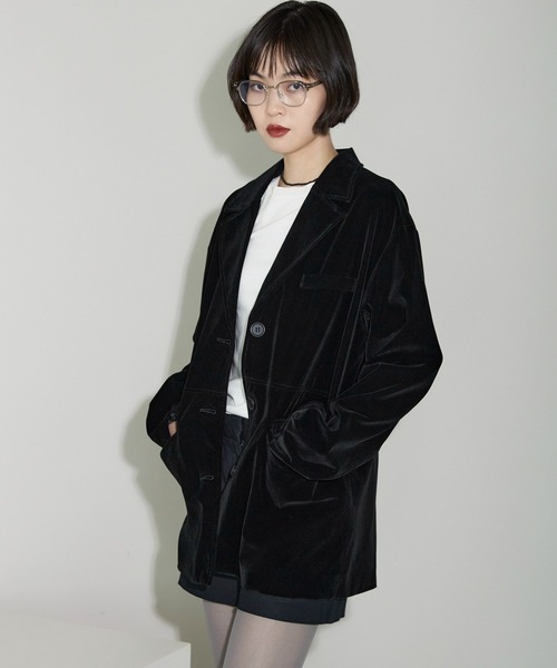 leimn ジャケット テーラードジャケット ベロアテーラードジャケット