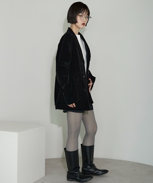 ANN DEMEULEMEESTER テーラードジャケット 38 ベロア leimn ジャケット テーラードジャケット ベロアテーラードジャケット