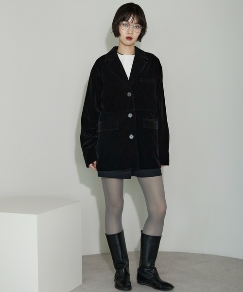leimn ジャケット テーラードジャケット ベロアテーラードジャケット