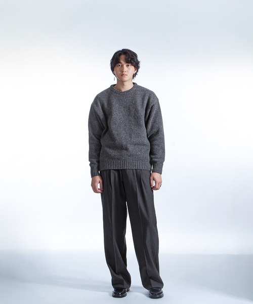 BRIEFING ネイビー ラグランスリーブ セーター ZIP FIVE -White Line- セーター ニット 「White Line