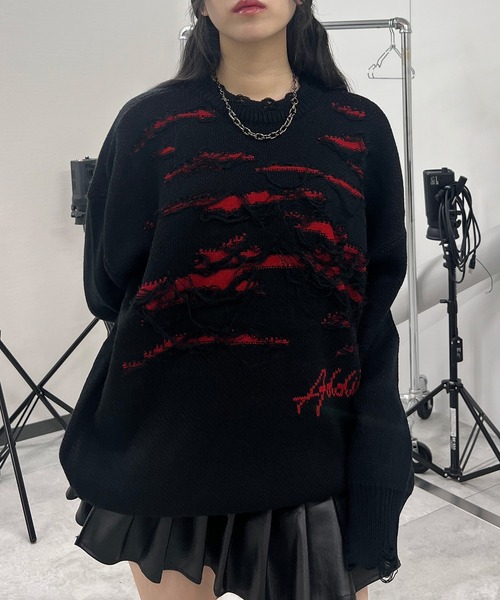 レディースニットセーター ニット セーター メッシュニットトップス レディース : ZOZOTOWN