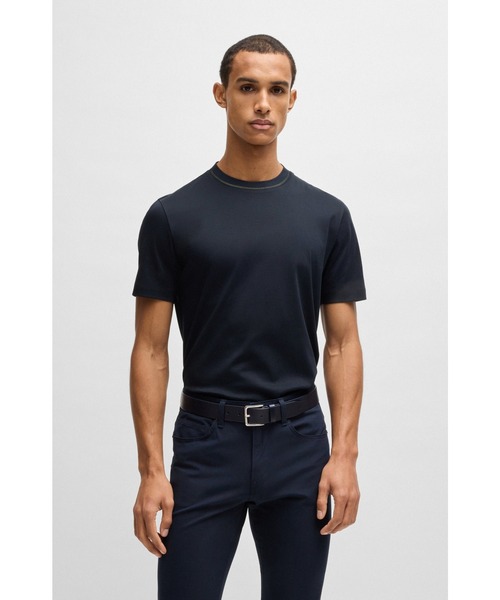 BOSS（HUGO BOSS） tシャツ シルケットコットン スリムフィットTシャツ 