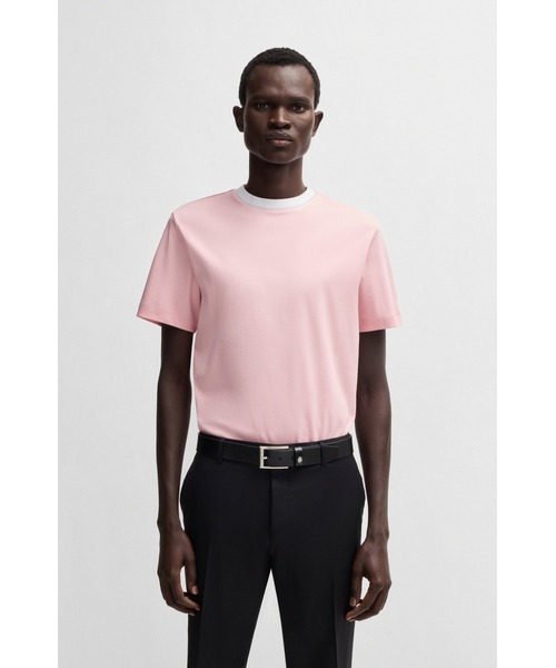 BOSS 半袖　ニット BOSS（HUGO BOSS） tシャツ シルケットコットン スリムフィットTシャツ