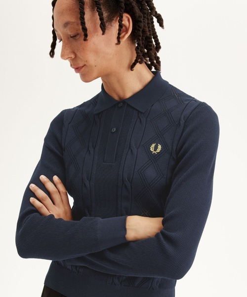 ポロシャツ ポロ Textured Knitted Polo Shirt／テクスチャーニットポロシャツ レディース