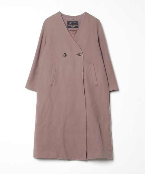 SLOBE IENA ボンディングノーカラーコート ベージュ イエナ SLOBE IENA（スローブイエナ） ノーカラーコート FREE ベージュ