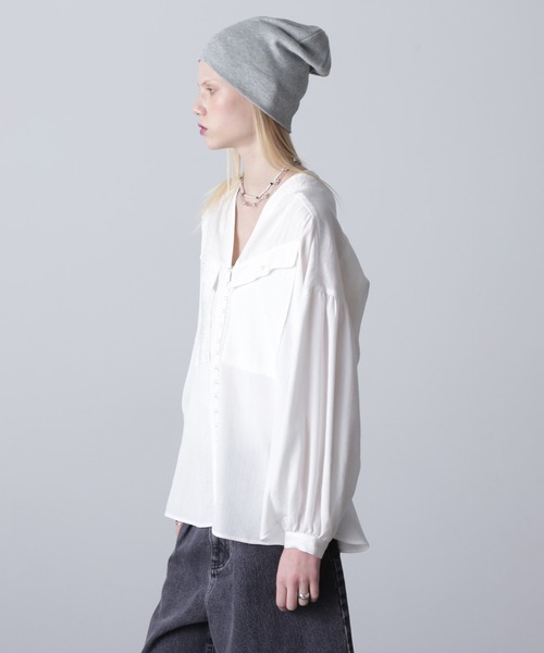ブラウス シャツ (GENE HEAVENS)WORK POCKET BIG SHIRT レディース セール】(GENE HEAVENS)WORK POCKET BIG SHIRT（シャツ/ブラウス
