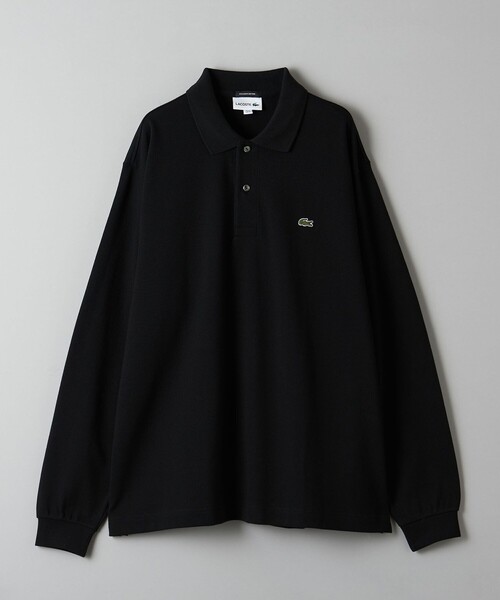 美品　LACOSTE メンズ長袖ポロシャツ　ブラック3 定価約2.5万円 セール】 【LACOSTE】ロゴ 長袖ポロシャツ （ポロシャツ