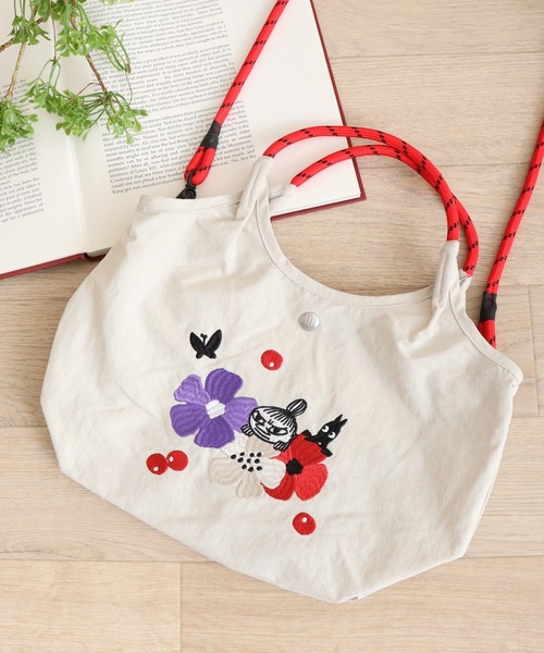 MOOMIN（ムーミン） ハンドバッグ 刺繍デザインナイロン2WAY 
