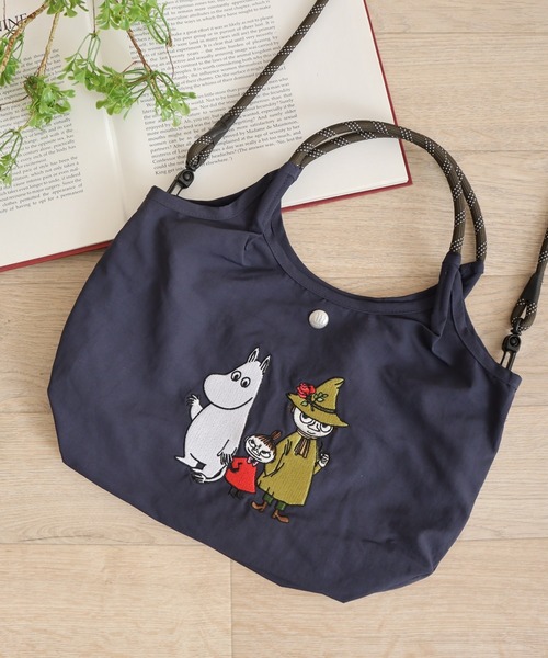 MOOMIN（ムーミン） ハンドバッグ 刺繍デザインナイロン2WAY 