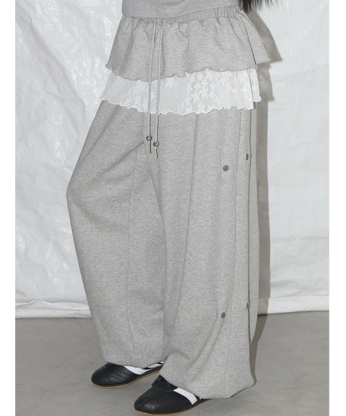 パンツ FANCY CLUB FRILL LACE BUTTON SWEATPANTS 5BMM197 FANCY CLUB スウェットパンツ ジャージ 「FANCY CLUB」FRILL
