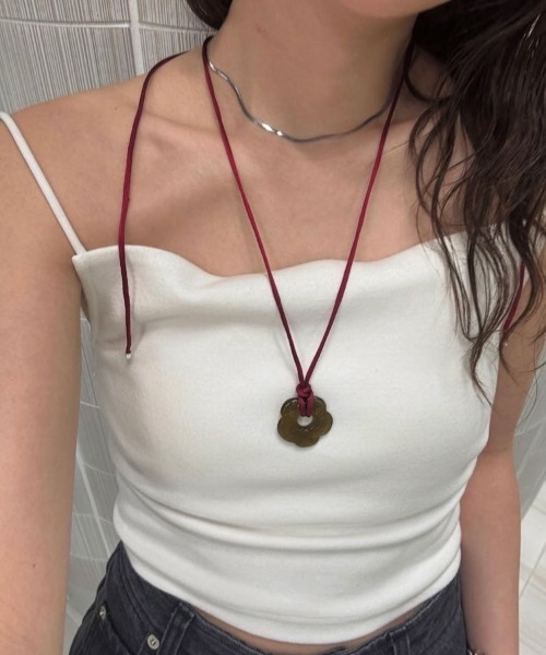 ネックレス HAND CRAFT GLASS FLOWER NECKLACE レディース