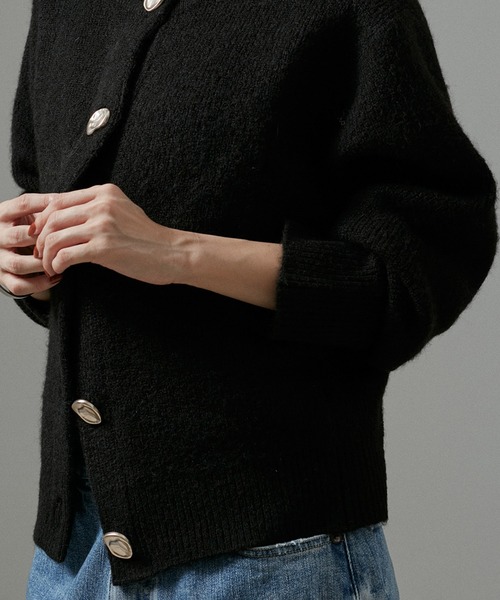 「SALON adam et rope'」 ニットカーディガン FREE ライトグレー レディース_画像8