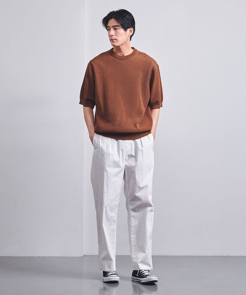 UNITED ARROWS セーター ニット コットン バーズアイ クルー