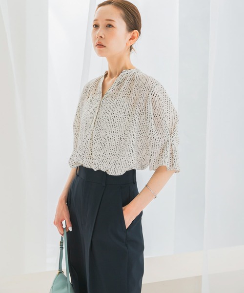みゆ様 ブラウス Fドット ブラウス シャツ ウォッシャブルドットブラウス レディース