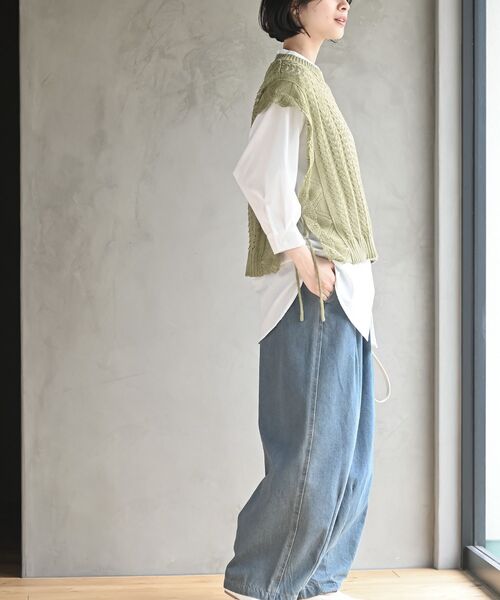 r・p・s（アールピーエス） アンサンブル 透かし編みベスト＋7分袖