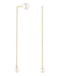 VENDOME AOYAMA ピアス 淡水パール ダブルキャッチ チェーン