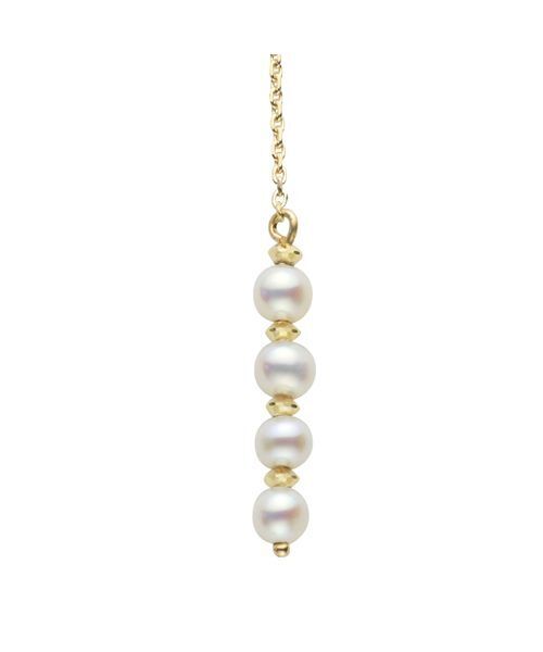上品なファッション ピアス AOYAMA VENDOME 淡水パール チェーン ダブルキャッチ アクセサリー