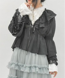 axes femme（アクシーズ ファム） カーディガン レース袖フリルボレロ