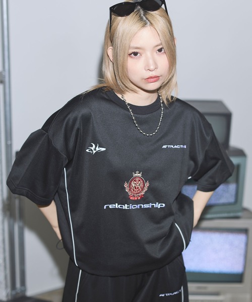 tシャツ オーバーサイズドローコードハーフスリーブゲーム
