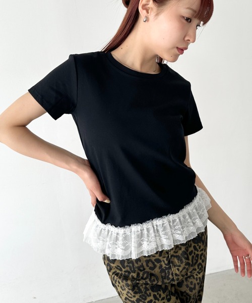 美品◎ルイヴィトン 裾プリーツレーストップス ノースリーブニット ブラック M モノグラムニットトップ / GRACE CONTINENTAL | GRACE