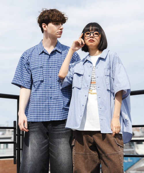 PBLIM ブラウス シャツ 「UNISEX」アソートチェックシャツ レディース